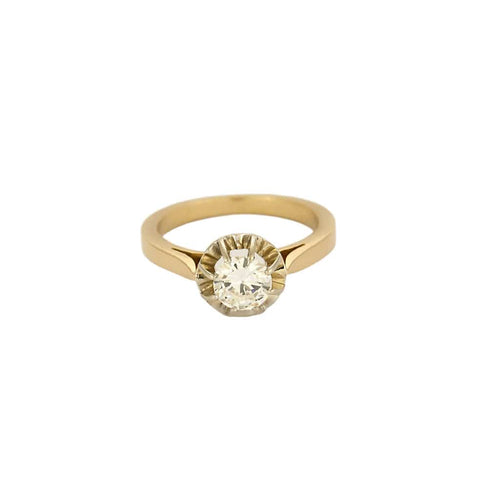 Bague 51 Bague Solitaire en or jaune, or blanc et diamant 58 Facettes HAV09242