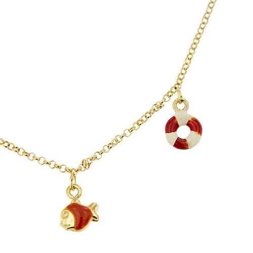 Bracelet Bracelet or jaune avec breloques en émail 58 Facettes 34594