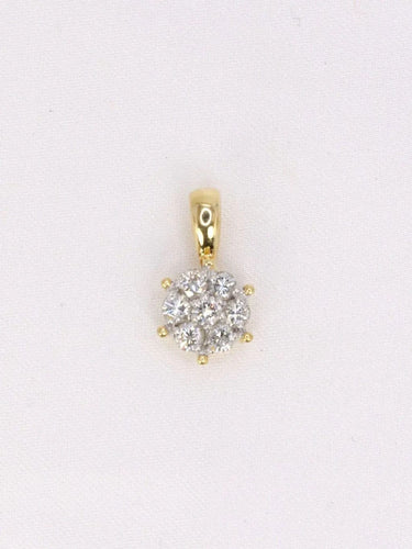 Pendentif Pendentif or jaune et blanc marguerite vintage diamants 58 Facettes J408