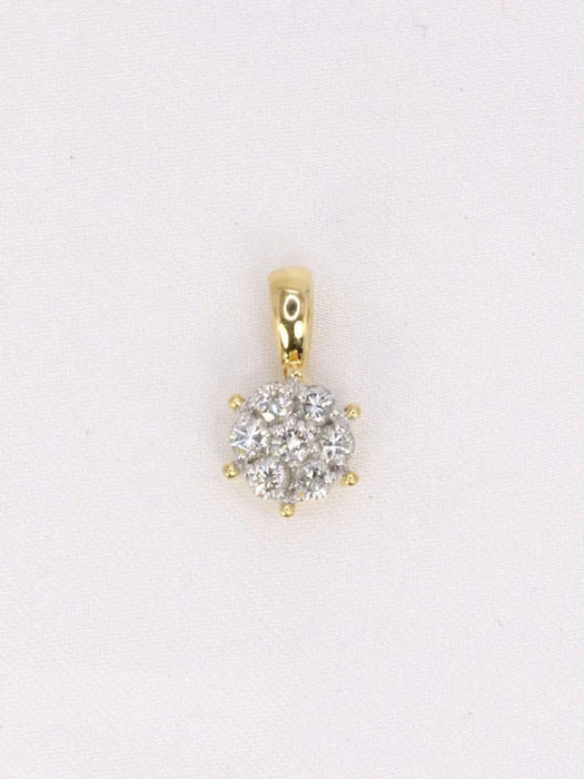 Pendentif Pendentif or jaune et blanc marguerite vintage diamants 58 Facettes J408