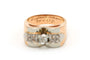 Bague 52 Bague Art Déco en or blanc et jaune 18 carats sertie de diamants "taille" rose 58 Facettes 22550