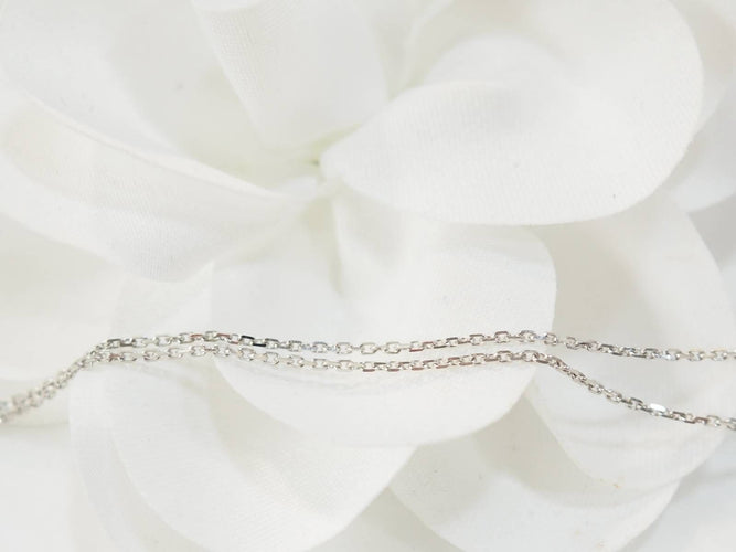 Collier Collier solitaire en or blanc et saphir 58 Facettes CLAL