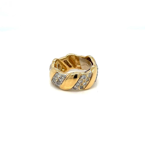 Bague David Webb Diamond Gold Band Ring 58 Facettes