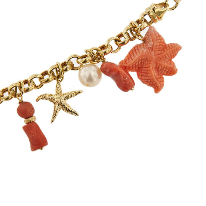 Bracelet Bracelet avec breloques, corail, perles et turquoises 58 Facettes 32494