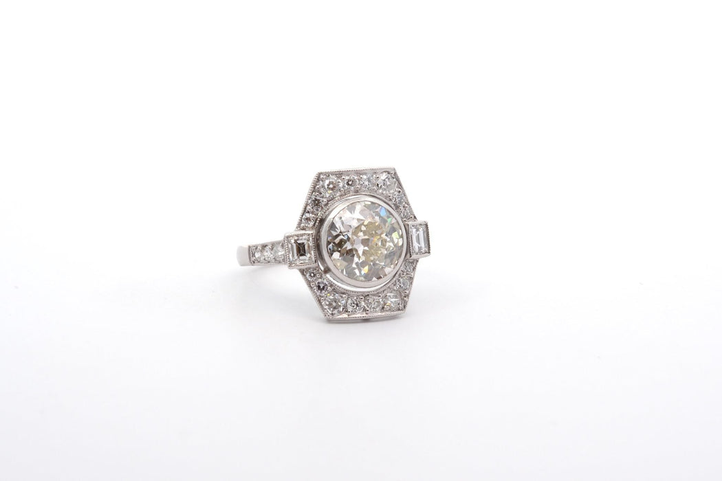 Bague 54 Bague Art Déco diamant de 1,86cts K/P1 en platine 58 Facettes 26075-25993