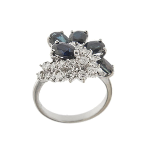 Ring 52 Opposite ring with diamonds and sapphires 58 Facettes 35139