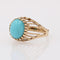 Bague 51 Bague or dôme torsadé pierre turquoise 58 Facettes CV140