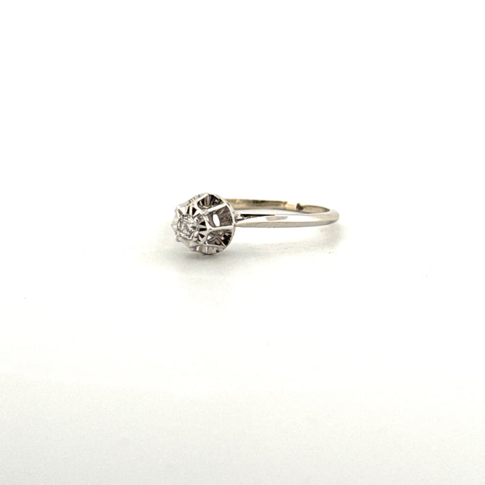 Solitaire Or Blanc Diamant