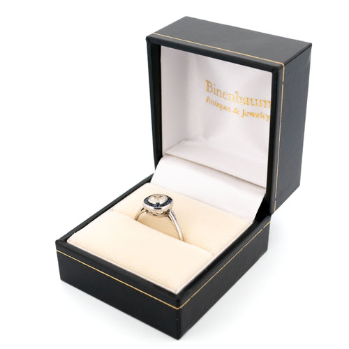 Bague 53 Diamond Sapphire Platinum Halo Ring 58 Facettes 38D54FF352D5479DBFF158C1A31D0550