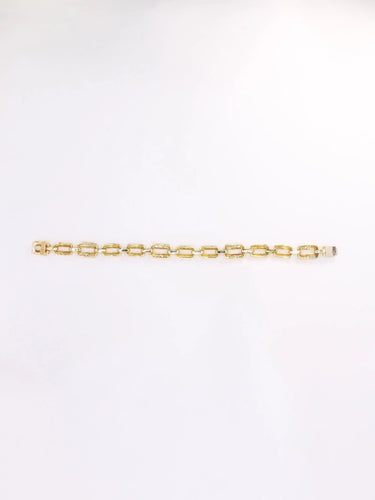 Bracelet Bracelet vintage maille rectangle or jaune diamants 58 Facettes 1085.1