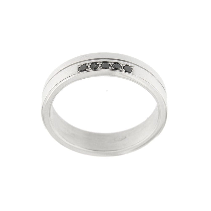 Bague 58 Alliance avec diamants noirs 58 Facettes 28390