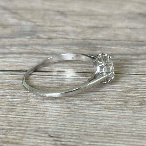 Bague 55 Solitaire or blanc diamant 0.50 carat 58 Facettes 198