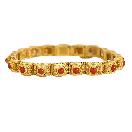 Bracelet Bracelet souple en or jaune et cornalines 58 Facettes PAL30432