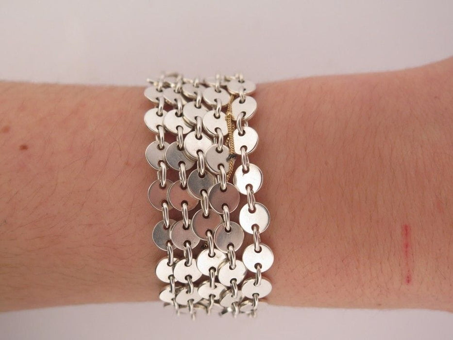 Bracelet bracelet HERMES confettis 5 rangs en argent massif 58 Facettes 259933