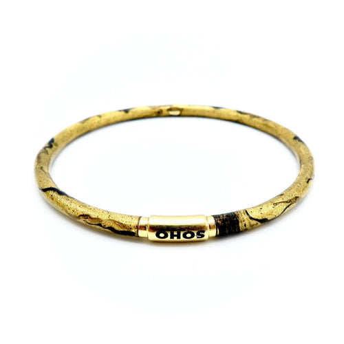 Bracelet SOHO 18K GOLD ENAMEL Golden Calligraphic Stripe Bangle Bracelet 58 Facettes