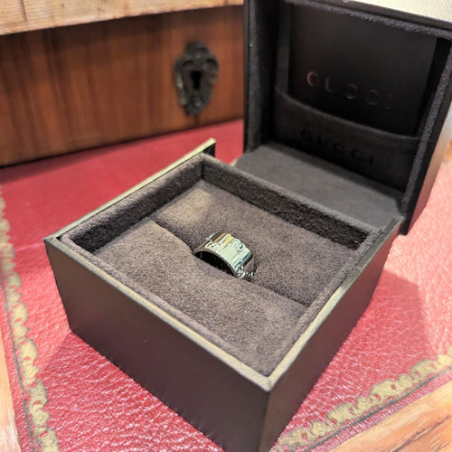 GUCCI - Bague Icon or blanc