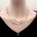 Collier Collier 36 stations en perles turquoise dorées 58 Facettes