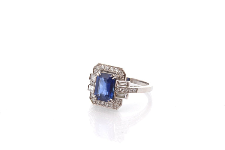 Bague 53 Bague vintage saphir de 2,15cts et diamants 58 Facettes 26693-27261