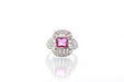 Ring 52 Platinum Ring Pink Sapphire Diamonds 58 Facettes 25552 25293
