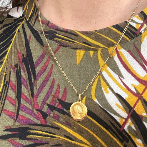 Pendentif Médaille ronde Vierge de profil 58 Facettes REF2545-312