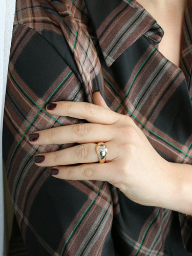 Bague 60 Bague jonc vintage or jaune diamant rond 0,5 carat 58 Facettes 1087.25