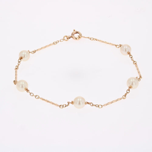 Bracelet Bracelet or rose et perles de culture 58 Facettes 25-032