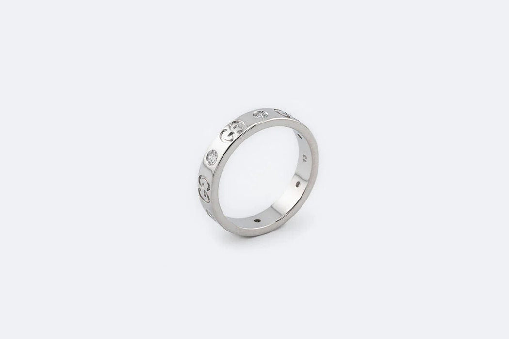 Bague 53 GUCCI - Bague en or blanc et diamants 58 Facettes ANL699