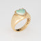Bague 54 Bague en or jaune avec diamants et opale en forme de cœur 58 Facettes G14054