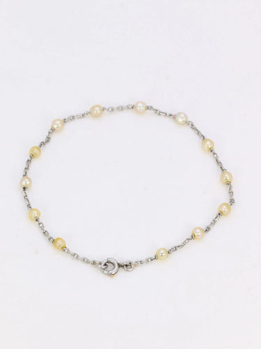 Bracelet Bracelet chaîne platine perles fines 58 Facettes 880
