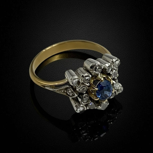 Bague Bague étoile avec saphir et diamants 58 Facettes