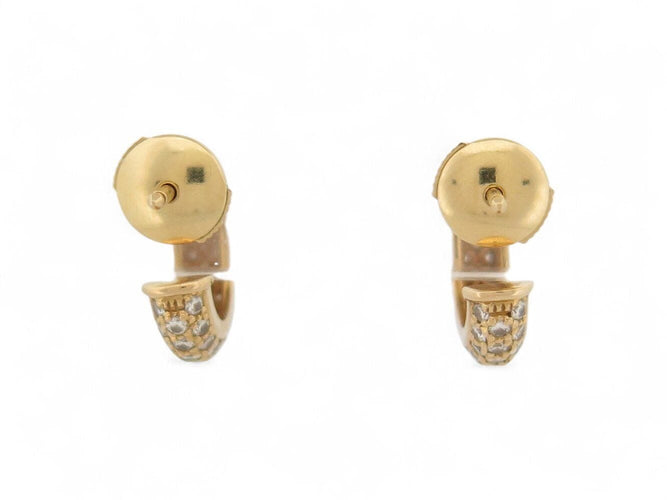 Boucles d'oreilles boucles d'oreilles creoles CARTIER etincelle or jaune 18k pavees s 58 Facettes 270594