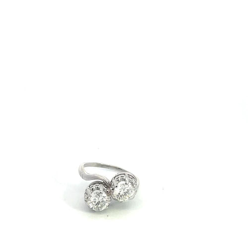 Bague Toi et Moi platinum diamond ring 58 Facettes UN0145
