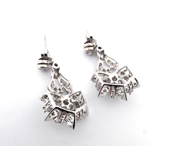 Boucles d'oreilles Boucles d'oreilles en platine avec diamants 58 Facettes