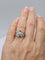 Bague 57 Bague Art Déco octogonale en or gris sertie de diamants et saphirs 58 Facettes