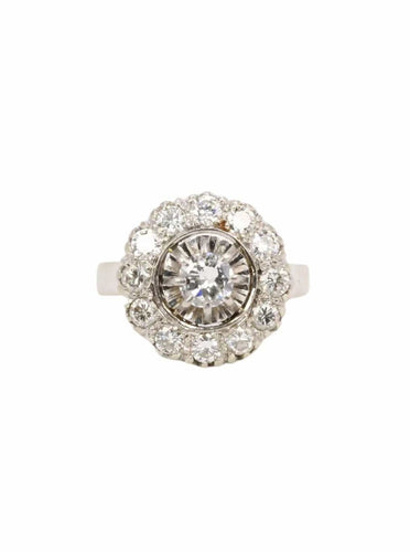 Bague 51 Bague marguerite diamants 1,2 ct 58 Facettes J307