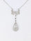Collier noeud Belle Epoque or blanc diamant poire taille ancienne