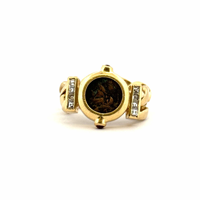 Bague Bague antique or jaune et diamants 58 Facettes