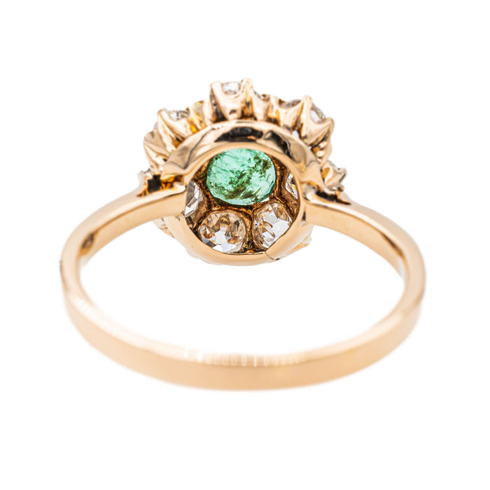 Bague Marguerite Or rose Emeraude