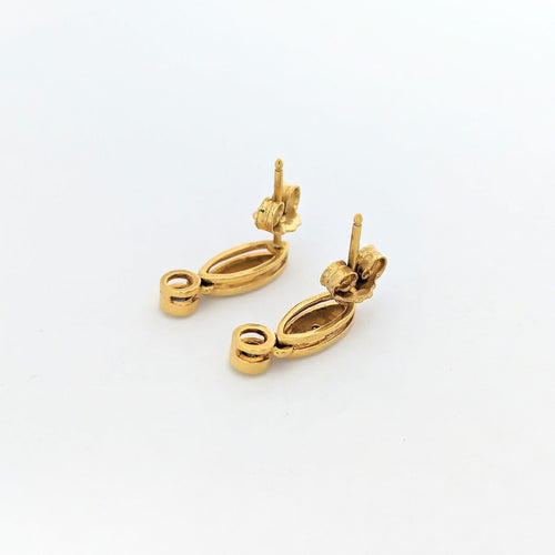 Boucles d'oreilles or jaune et diamants