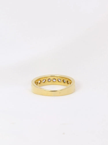 Bague 51 Demi-Alliance américaine en or blanc et diamants 0,45 ct 58 Facettes J77