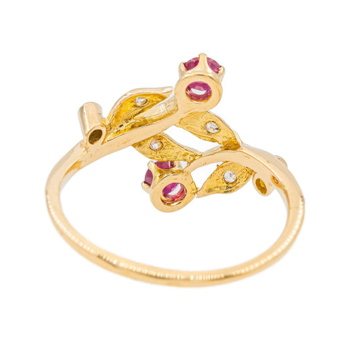 Bague 53 Bague Feuille Or jaune Rubis 58 Facettes 3079739CN