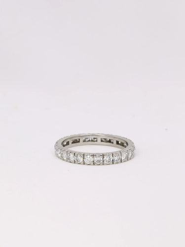 Bague 56 Alliance platine diamants 1 ct 58 Facettes J384