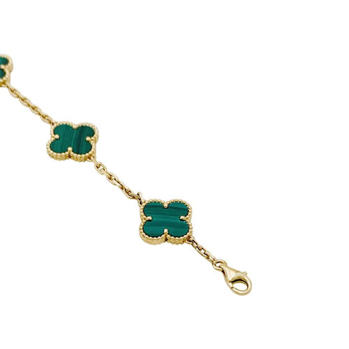 Bracelet Bracelet Van Cleef & Arpels, "Vintage Alhambra", or jaune, malachite. 58 Facettes 35165