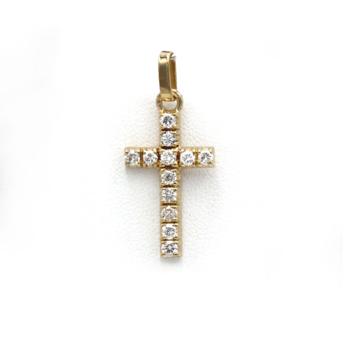 Pendentif Pendentif Croix  - Or jaune & Diamants 58 Facettes 250037SP