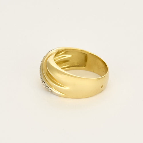 Bague jonc or jaune et diamants