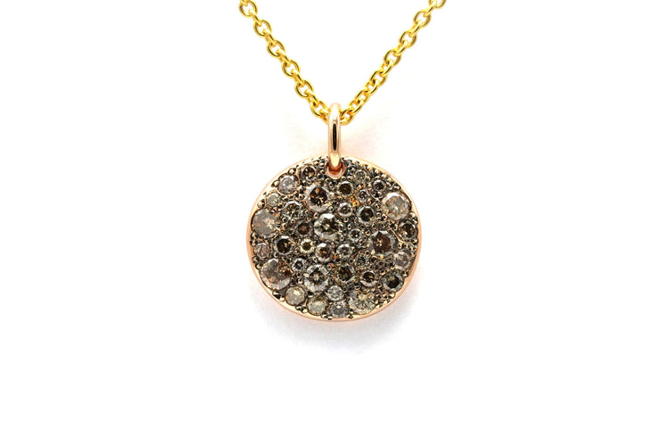 Pendentif Pomellato - Pendentif contemporain en or rose 18k serti de diamants cognac 58 Facettes DEP-BLAN