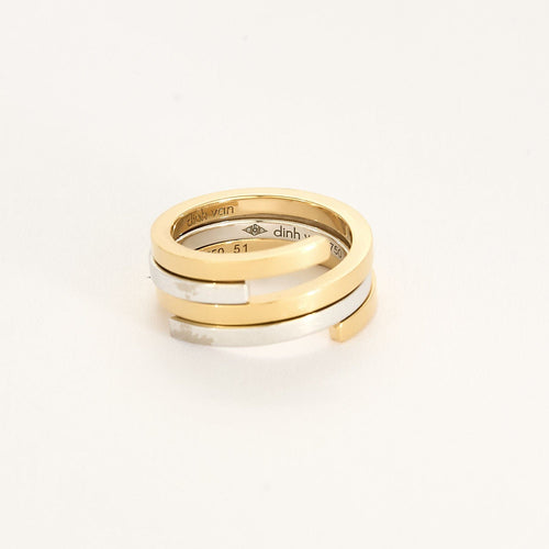 Bague 51 Dinh Van - Spirale -  Bagues en Or jaune & blanc 58 Facettes SMA0382X2