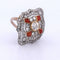 Bague 57 Bague en platine et or jaune avec corail et diamants 58 Facettes