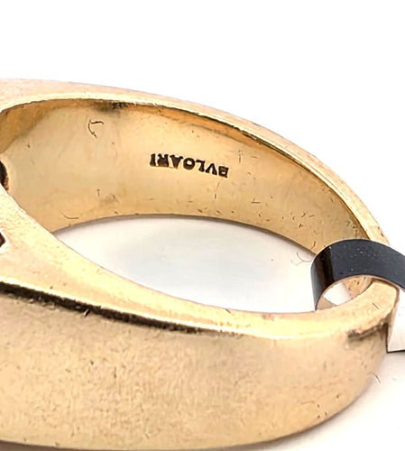 Bague 51 BULGARI - Bague en or jaune avec jadéite 58 Facettes