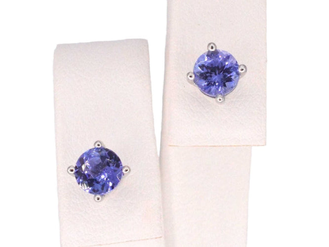 Boucles d'oreilles Boucles d'oreilles en or blanc avec tanzanite 58 Facettes 2198